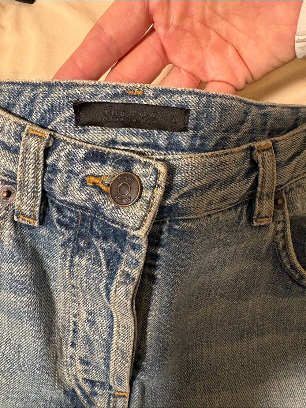The Row Mid-Rise Straight Leg Jeans, ALTERED TO SMALLER 6 - Picture 3 of 6